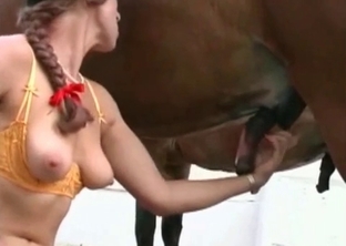 Farm-based fucking with a sexy stripper